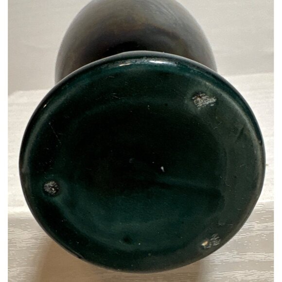 Ceramic Vase Flared Lip Vintage Green Drip Glaze Glossy Canada 7" Tall MCM - Picture 7 of 7